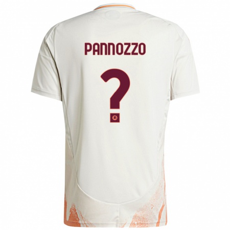 Kandiny Enfant Maillot Nicolò Pannozzo #0 Crème Blanc Orange Tenues Extérieur 2024/25 T-Shirt