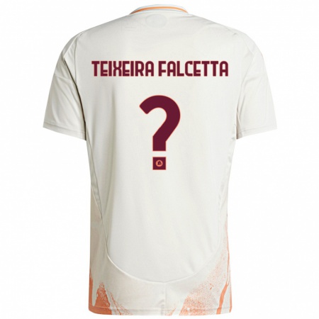 Kandiny Enfant Maillot Pietro Teixeira Falcetta #0 Crème Blanc Orange Tenues Extérieur 2024/25 T-Shirt