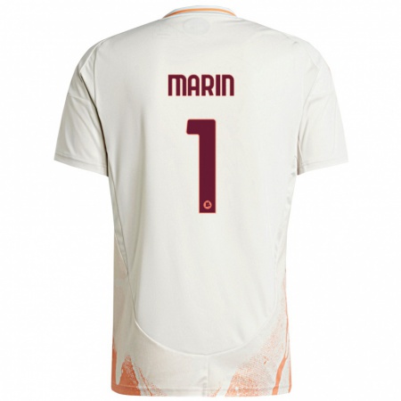 Kandiny Enfant Maillot Renato Marin #1 Crème Blanc Orange Tenues Extérieur 2024/25 T-Shirt