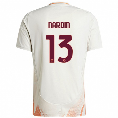 Kandiny Enfant Maillot Federico Nardin #13 Crème Blanc Orange Tenues Extérieur 2024/25 T-Shirt