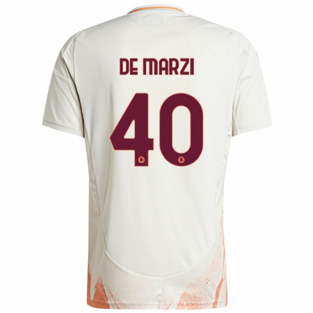 Kandiny Enfant Maillot Giorgio De Marzi #40 Crème Blanc Orange Tenues Extérieur 2024/25 T-Shirt