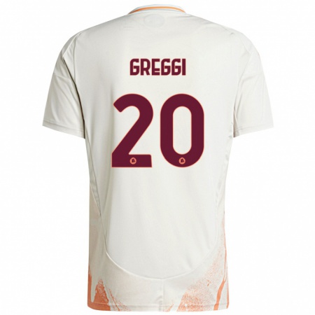 Kandiny Enfant Maillot Giada Greggi #20 Crème Blanc Orange Tenues Extérieur 2024/25 T-Shirt