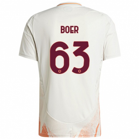 Kandiny Enfant Maillot Pietro Boer #63 Crème Blanc Orange Tenues Extérieur 2024/25 T-Shirt