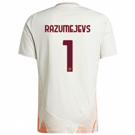 Kandiny Enfant Maillot Vladislavs Razumejevs #1 Crème Blanc Orange Tenues Extérieur 2024/25 T-Shirt