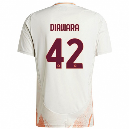 Kandiny Enfant Maillot Amadou Diawara #42 Crème Blanc Orange Tenues Extérieur 2024/25 T-Shirt