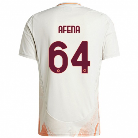 Kandiny Enfant Maillot Felix Afena-Gyan #64 Crème Blanc Orange Tenues Extérieur 2024/25 T-Shirt