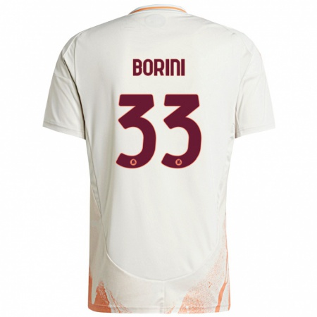 Kandiny Enfant Maillot Joyce Borini #33 Crème Blanc Orange Tenues Extérieur 2024/25 T-Shirt