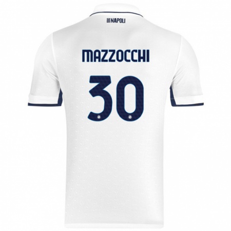 Kandiny Enfant Maillot Pasquale Mazzocchi #30 Blanc Bleu Royal Tenues Extérieur 2024/25 T-Shirt