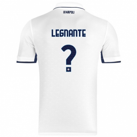 Kandiny Enfant Maillot Manuel Legnante #0 Blanc Bleu Royal Tenues Extérieur 2024/25 T-Shirt