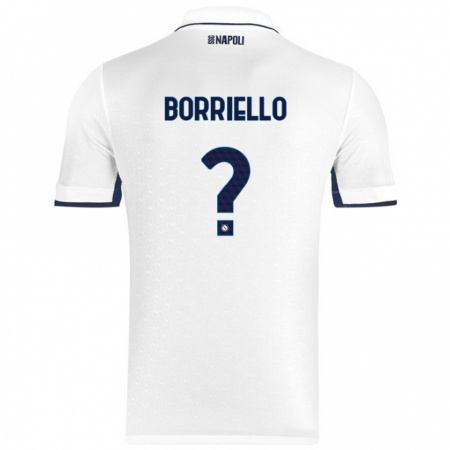 Kandiny Enfant Maillot Salvatore Borriello #0 Blanc Bleu Royal Tenues Extérieur 2024/25 T-Shirt