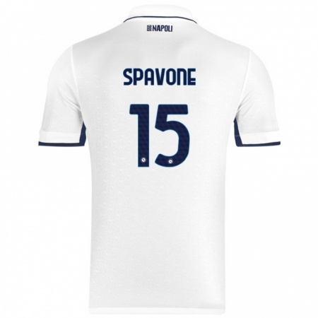 Kandiny Enfant Maillot Alessandro Spavone #15 Blanc Bleu Royal Tenues Extérieur 2024/25 T-Shirt