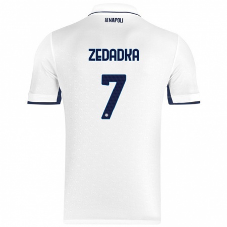 Kandiny Enfant Maillot Karim Zedadka #7 Blanc Bleu Royal Tenues Extérieur 2024/25 T-Shirt