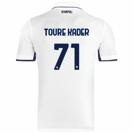 Kandiny Enfant Maillot Aziz Toure Kader #71 Blanc Bleu Royal Tenues Extérieur 2024/25 T-Shirt