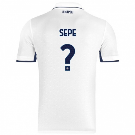 Kandiny Enfant Maillot Mauro Sepe #0 Blanc Bleu Royal Tenues Extérieur 2024/25 T-Shirt