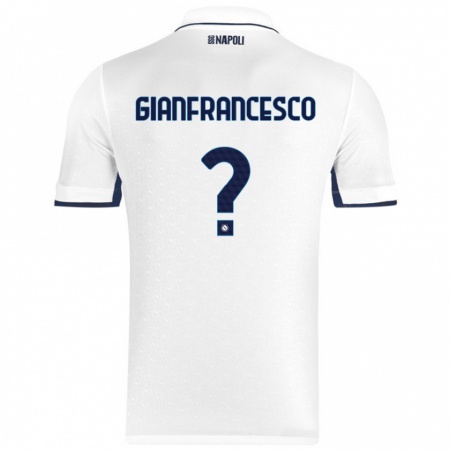 Kandiny Enfant Maillot Sergio Gianfrancesco #0 Blanc Bleu Royal Tenues Extérieur 2024/25 T-Shirt