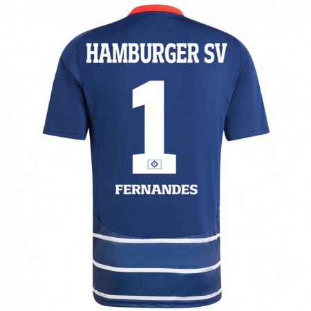 Kandiny Enfant Maillot Daniel Heuer Fernandes #1 Bleu Foncé Tenues Extérieur 2024/25 T-Shirt