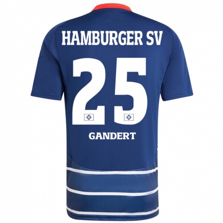 Kandiny Enfant Maillot Jeremy Gandert #25 Bleu Foncé Tenues Extérieur 2024/25 T-Shirt