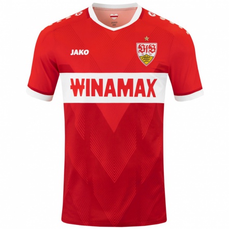 Kandiny Enfant Maillot Leonhard Münst #13 Blanc Rouge Tenues Extérieur 2024/25 T-Shirt