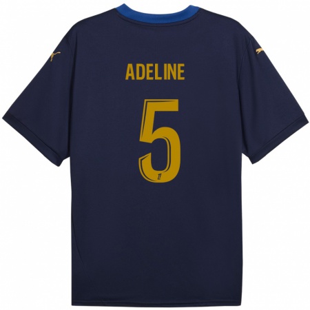 Kandiny Enfant Maillot Martin Adeline #5 Bleu Marine Doré Tenues Extérieur 2024/25 T-Shirt