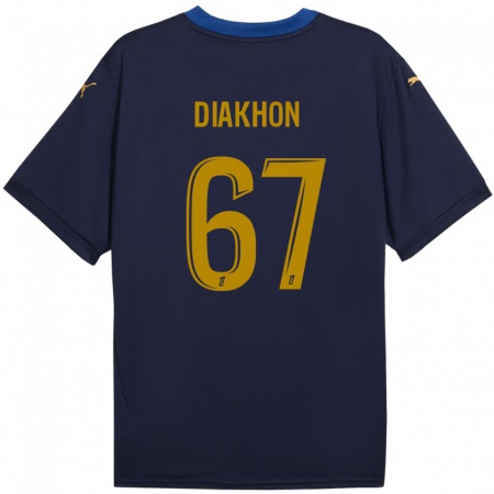 Kandiny Enfant Maillot Mamadou Diakhon #67 Bleu Marine Doré Tenues Extérieur 2024/25 T-Shirt