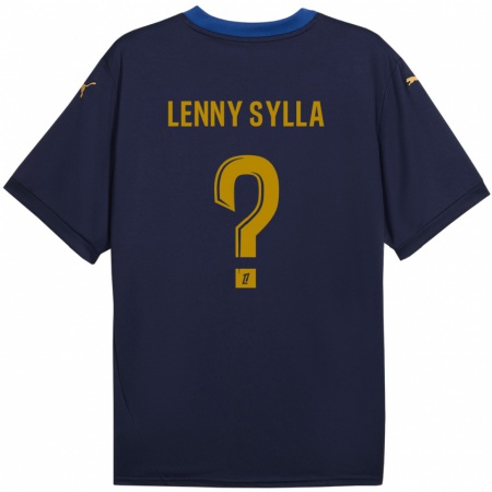 Kandiny Enfant Maillot Lenny Sylla #0 Bleu Marine Doré Tenues Extérieur 2024/25 T-Shirt