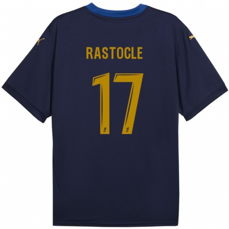 Kandiny Enfant Maillot Jade Rastocle #17 Bleu Marine Doré Tenues Extérieur 2024/25 T-Shirt