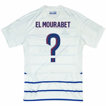 Kandiny Enfant Maillot Samir El Mourabet #0 Blanc Bleu Tenues Extérieur 2024/25 T-Shirt