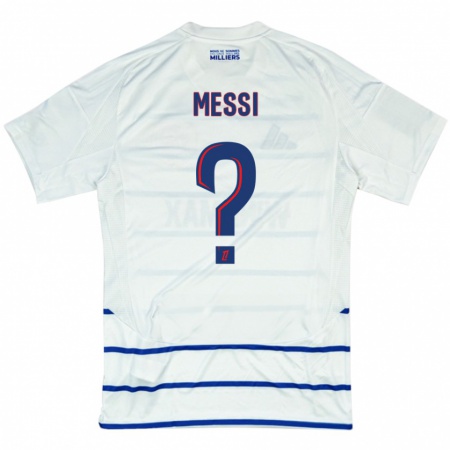 Kandiny Enfant Maillot Rayane Messi #0 Blanc Bleu Tenues Extérieur 2024/25 T-Shirt