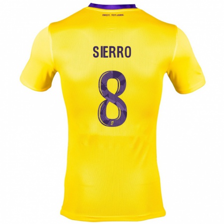 Kandiny Enfant Maillot Vincent Sierro #8 Jaune Violet Tenues Extérieur 2024/25 T-Shirt