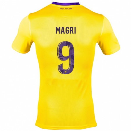 Kandiny Enfant Maillot Frank Magri #9 Jaune Violet Tenues Extérieur 2024/25 T-Shirt