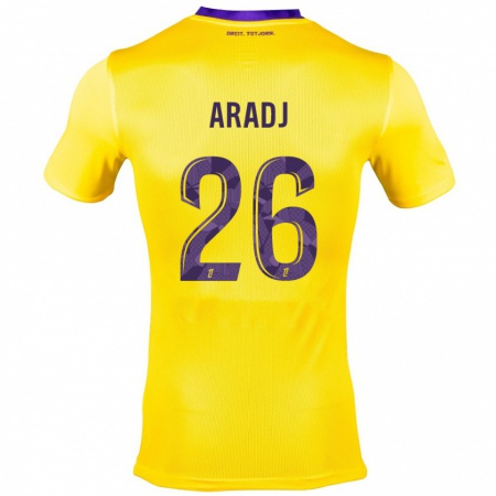 Kandiny Enfant Maillot Ylies Aradj #26 Jaune Violet Tenues Extérieur 2024/25 T-Shirt