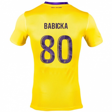 Kandiny Enfant Maillot Shavy Babicka #80 Jaune Violet Tenues Extérieur 2024/25 T-Shirt