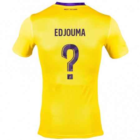 Kandiny Enfant Maillot Noah Edjouma #0 Jaune Violet Tenues Extérieur 2024/25 T-Shirt