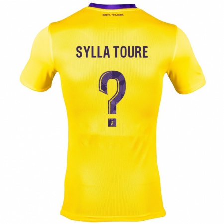 Kandiny Enfant Maillot Ismael Sylla Touré #0 Jaune Violet Tenues Extérieur 2024/25 T-Shirt