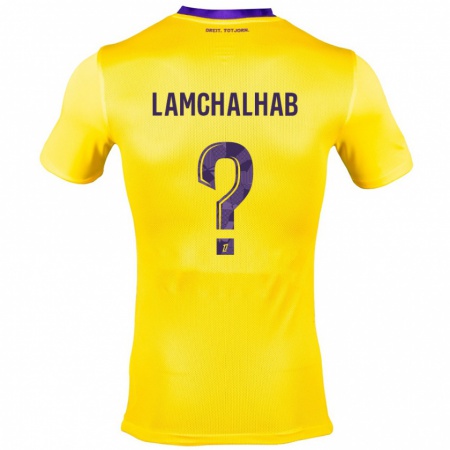 Kandiny Enfant Maillot Merwan Lamchalhab #0 Jaune Violet Tenues Extérieur 2024/25 T-Shirt