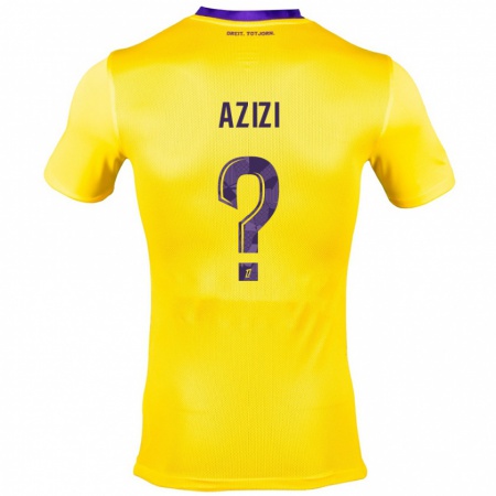 Kandiny Enfant Maillot Ilyas Azizi #0 Jaune Violet Tenues Extérieur 2024/25 T-Shirt