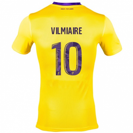 Kandiny Enfant Maillot Kelly Vilmiaire #10 Jaune Violet Tenues Extérieur 2024/25 T-Shirt