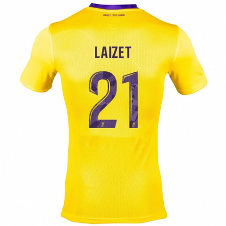 Kandiny Enfant Maillot Emma Laizet #21 Jaune Violet Tenues Extérieur 2024/25 T-Shirt