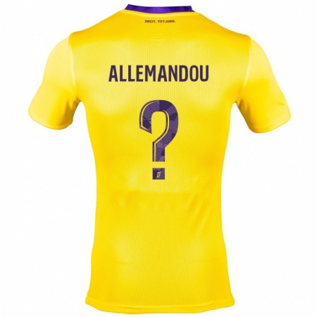 Kandiny Enfant Maillot Teddy Allemandou #0 Jaune Violet Tenues Extérieur 2024/25 T-Shirt