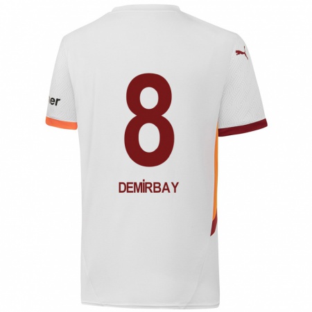 Kandiny Enfant Maillot Kerem Demirbay #8 Blanc Jaune Rouge Tenues Extérieur 2024/25 T-Shirt