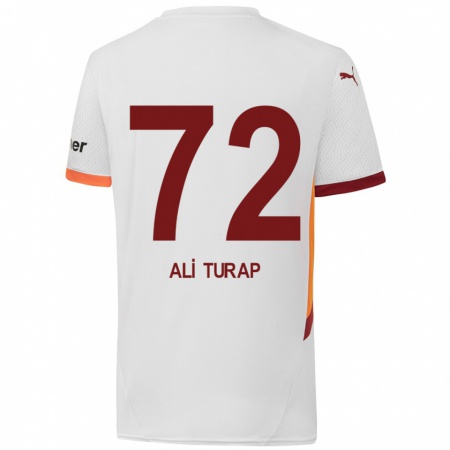 Kandiny Enfant Maillot Ali Turap Bülbül #72 Blanc Jaune Rouge Tenues Extérieur 2024/25 T-Shirt