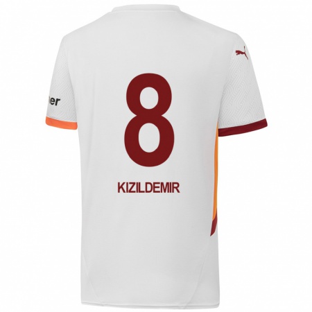 Kandiny Enfant Maillot Berk Kızıldemir #8 Blanc Jaune Rouge Tenues Extérieur 2024/25 T-Shirt