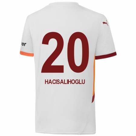 Kandiny Enfant Maillot Arda Hacısalihoğlu #20 Blanc Jaune Rouge Tenues Extérieur 2024/25 T-Shirt