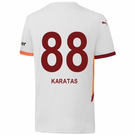 Kandiny Enfant Maillot Kazımcan Karataş #88 Blanc Jaune Rouge Tenues Extérieur 2024/25 T-Shirt