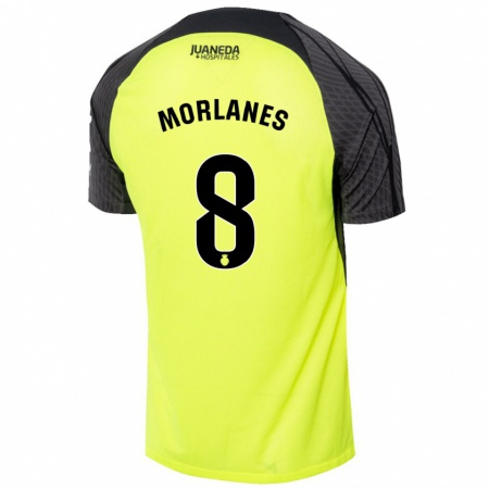 Kandiny Enfant Maillot Manu Morlanes #8 Vert Fluo Noir Tenues Extérieur 2024/25 T-Shirt