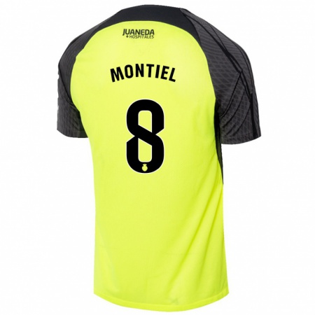 Kandiny Enfant Maillot Luis Montiel #8 Vert Fluo Noir Tenues Extérieur 2024/25 T-Shirt