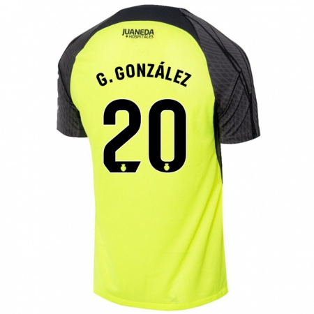 Kandiny Enfant Maillot Giovanni González #20 Vert Fluo Noir Tenues Extérieur 2024/25 T-Shirt