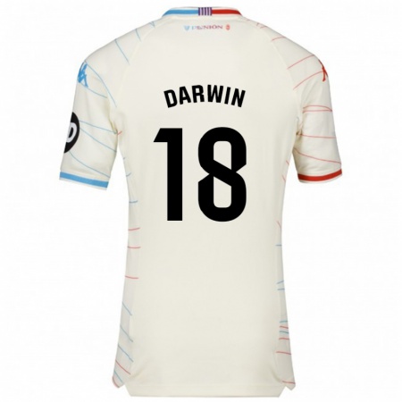 Kandiny Enfant Maillot Darwin Machís #18 Blanc Rouge Bleu Tenues Extérieur 2024/25 T-Shirt