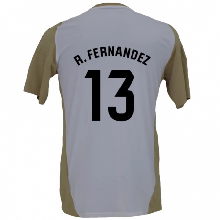 Kandiny Enfant Maillot Raúl Fernández #13 Marron Blanc Tenues Extérieur 2024/25 T-Shirt