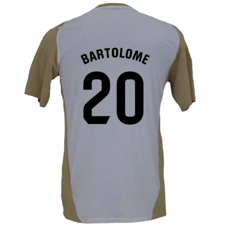 Kandiny Enfant Maillot Diego Bartolomé #20 Marron Blanc Tenues Extérieur 2024/25 T-Shirt